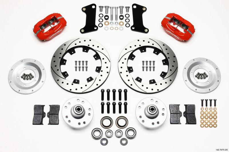 Wilwood Forged Dynalite Front Kit 12.19in Drilled Red 67-69 Camaro 64-72 Nova Chevelle - Corvette Realm