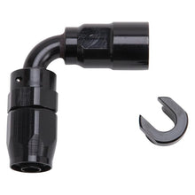 Load image into Gallery viewer, Russell Performance 3/8in SAE Quick Disc Female to -6 Hose Black 90 Degree Hose End - Corvette Realm