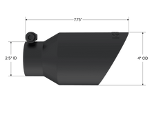 Load image into Gallery viewer, MBRP Universal 4in OD Dual Wall Angled 2.5in Inlet 8in Lgth Exhaust Tip - Black - Corvette Realm