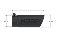 Load image into Gallery viewer, MBRP Universal Tip 4 O.D. Angled Rolled End 3.5 inlet 10 length- Black Finish - Corvette Realm