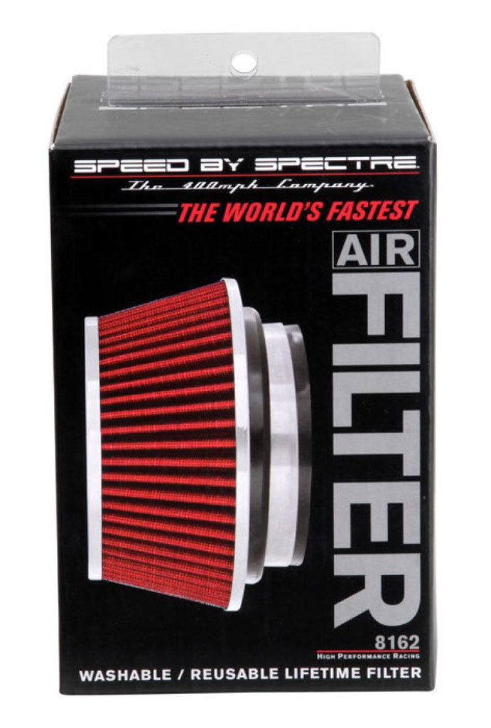 Spectre Adjustable Conical Air Filter 2-1/2in. Tall (Fits 3in. / 3-1/2in. / 4in. Tubes) - Red - Corvette Realm