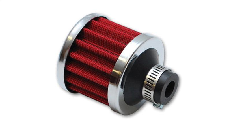 Vibrant Crankcase Breather Filter w/Chrome Cap 2 1/8in 55mm Cone ODx2 5/8in 68mm Tallx5/8in 15mm ID - Corvette Realm