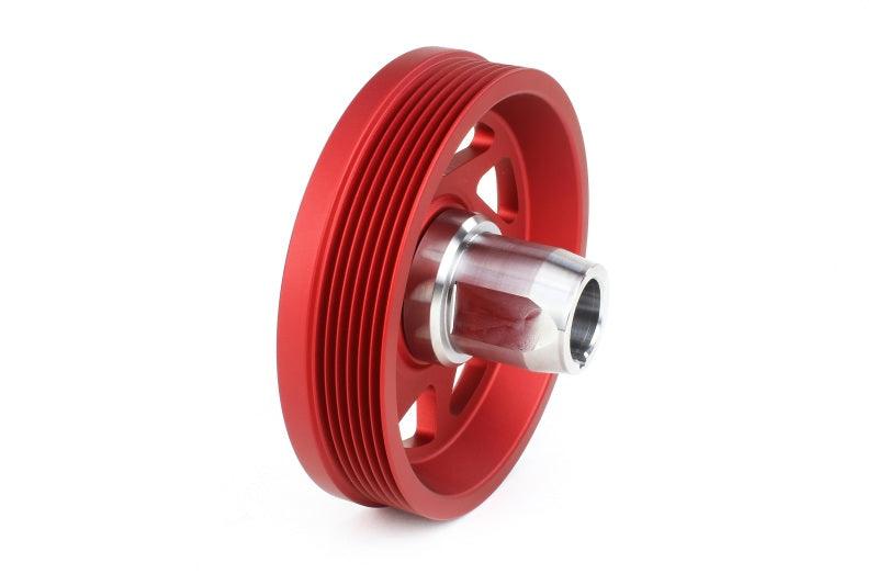 Perrin 19-21 Subaru WRX / 16-18 Forester Lightweight Crank Pulley (FA/FB Engines w/Large Hub) - Red - Corvette Realm