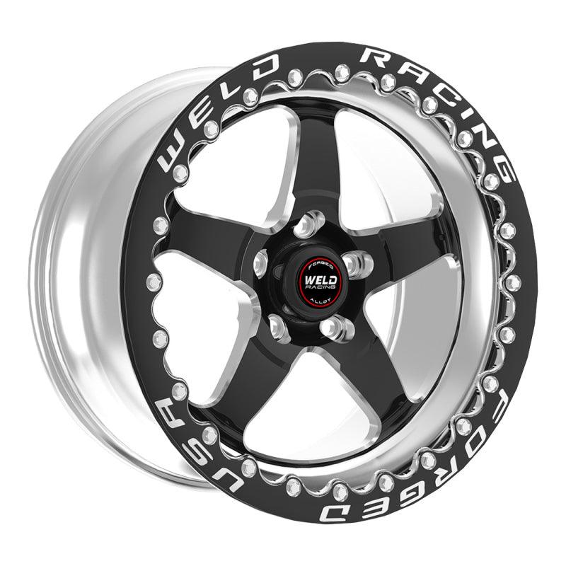 Weld S71 15x10.33 / 5x4.5 BP / 6.5in. BS Black Wheel (Medium Pad) - Black Single Beadlock MT - Corvette Realm