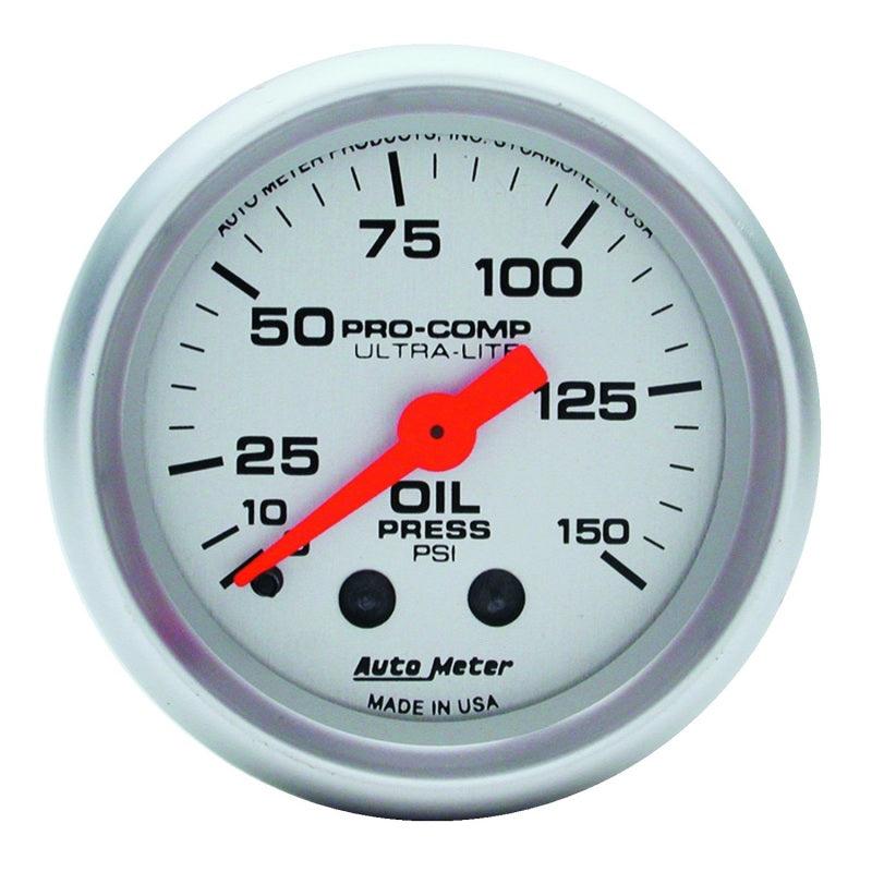 Autometer Ultra-Lite 52mm 0-150 PSI Mechanical Oil Pressure Gauge - Corvette Realm