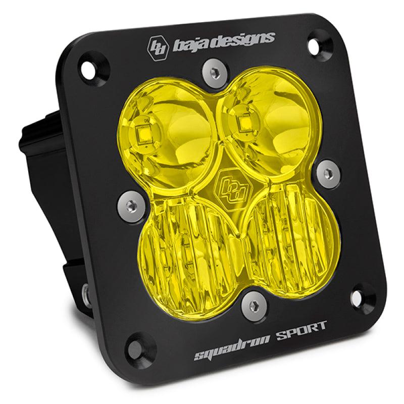 Baja Designs Squadron Sport Driving/Combo Pattern Flush Mount Black LED Light Pod - Amber - Corvette Realm