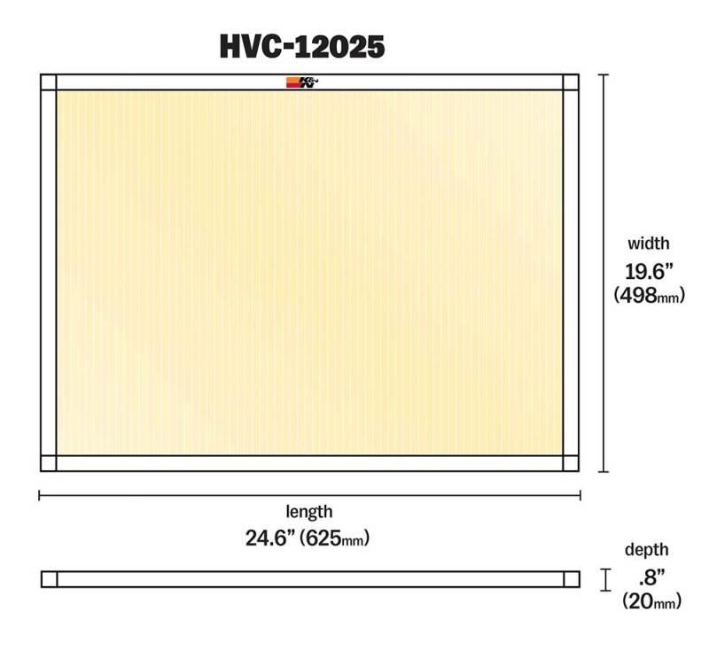 K&N HVAC Filter - 20 x 25 x 1 - Corvette Realm