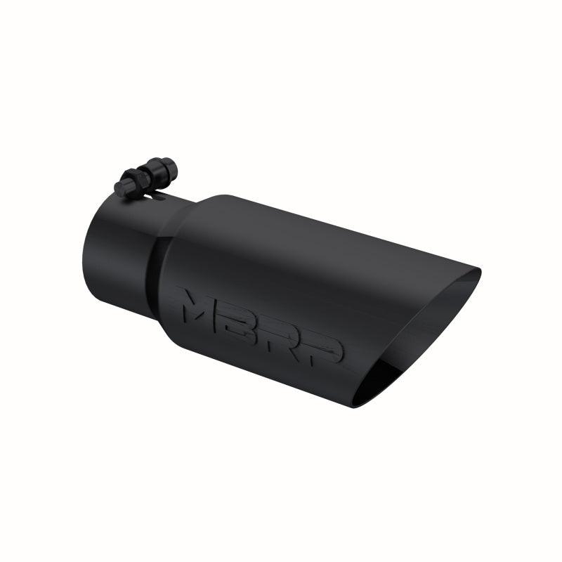MBRP Universal Tip 4in OD 3in Inlet 10in Length Dual Wall Angled End Black - Corvette Realm