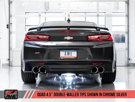 AWE Tuning 16-19 Chevrolet Camaro SS Axle-back Exhaust - Track Edition (Quad Chrome Silver Tips) - Corvette Realm
