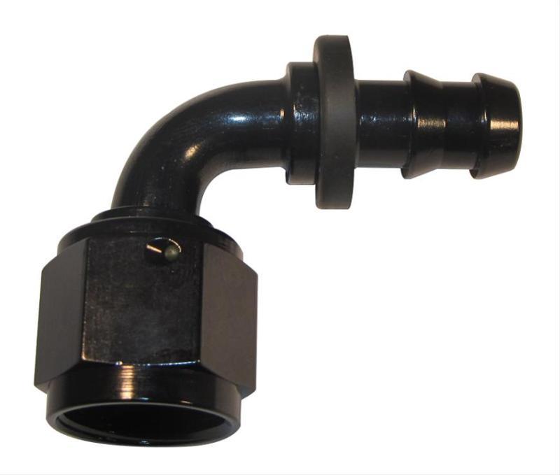 Fragola -10AN Nut x -8AN 90 Degree Push-Lite Hose End For Fuel Cell Conversion - Black - Corvette Realm