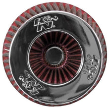 Load image into Gallery viewer, K&amp;N Universal Air Filter Chrome Round Tapered Red - 4in Flange ID x 1.125in Flange Length x 5.5in H - Corvette Realm