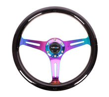 Load image into Gallery viewer, NRG Classic Wood Grain Steering Wheel (350mm) Black Paint Grip w/Neochrome 3-Spoke Center - Corvette Realm