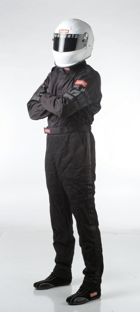 RaceQuip Black SFI-1 1-L Suit - Medium Tall - Corvette Realm