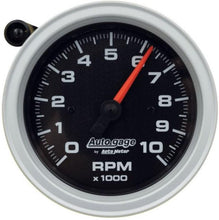 Load image into Gallery viewer, AutoMeter Tachometer Gauge 10K RPM 3 3/4in Pedestal w/Ext. Shift-Light - Black Dial/Black Case - Corvette Realm