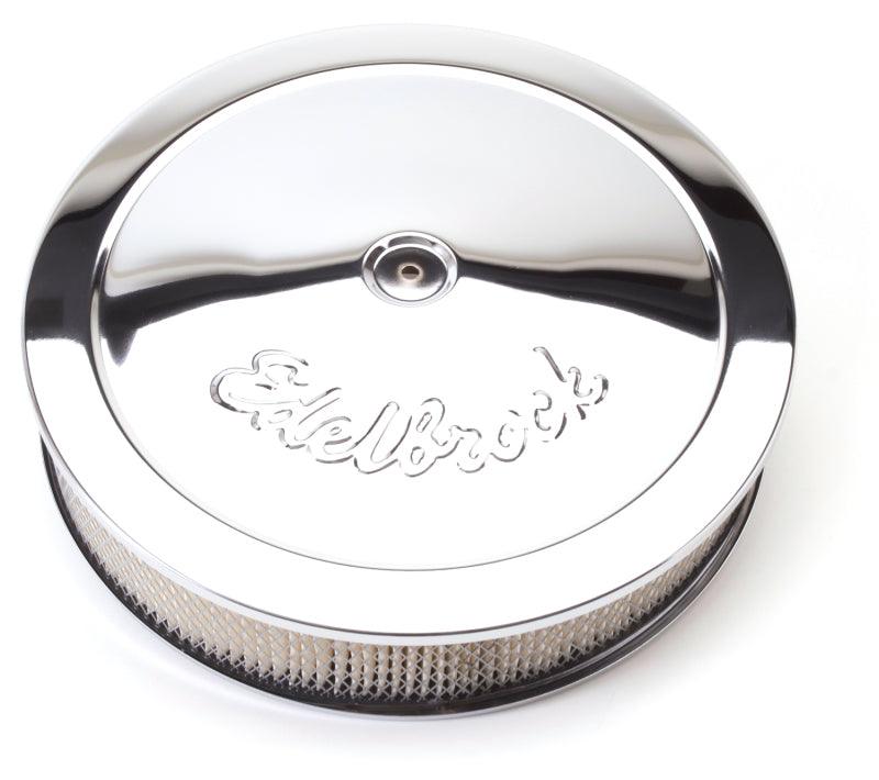 Edelbrock Air Cleaner Pro-Flo Series Round Steel Top Paper Element 14In Dia X 3 75In Dropped Base - Corvette Realm