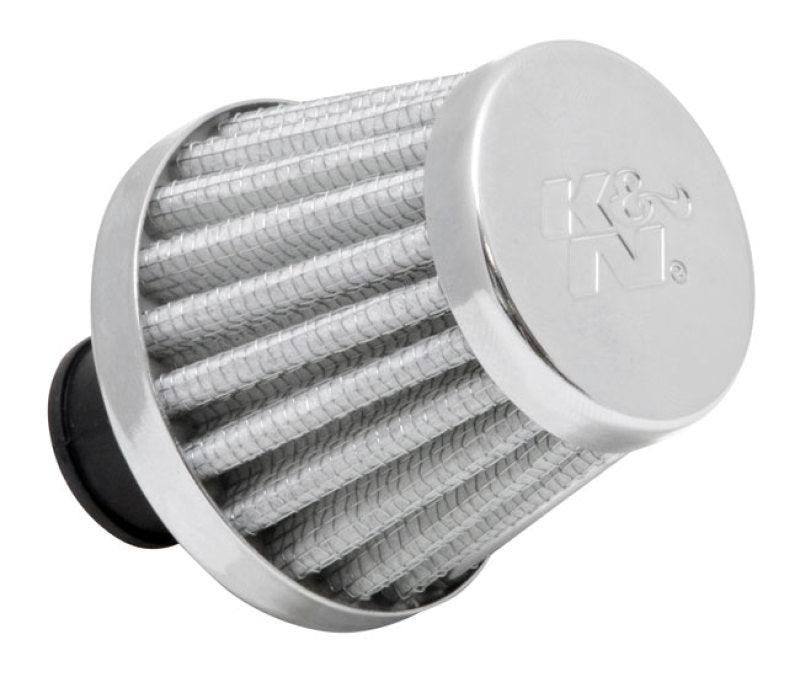 K&N 2in Base OD x .375in Flange ID x 1.75in H Rubber Base Crankcase Vent Filter - White - Corvette Realm