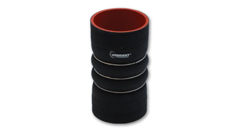 Vibrant 4 Ply Aramid Reinf Silicone Hump Hose conn 3.5in IDx6in long 3 reinforcement rin MATTE BLK - Corvette Realm