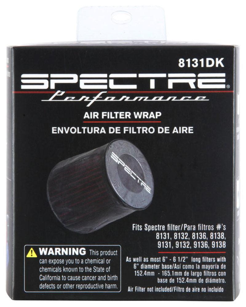 Spectre Universal Pre-Filter Wrap 6in. x 6.125in. - Black - Corvette Realm