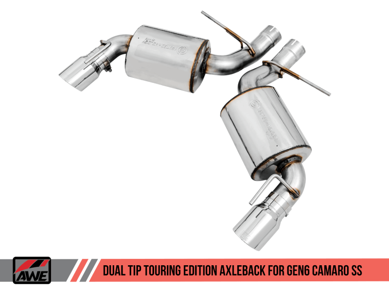 AWE Tuning 16-18 Chevrolet Camaro SS Axle-back Exhaust - Touring Edition (Chrome Silver Tips) - Corvette Realm