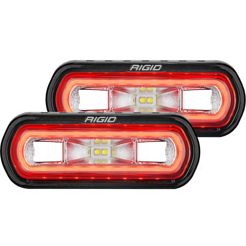 Rigid Industries SR-L Series Surface Mount LED Spreader Pair w/ Red Halo - Universal - Corvette Realm