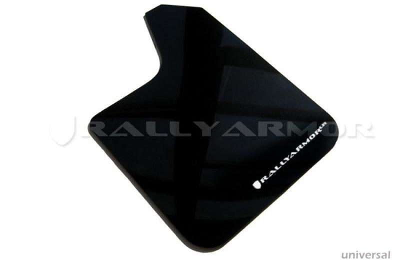 Rally Armor Universal Fit (No Hardware) Black UR Mud Flap w/ White Logo - Corvette Realm