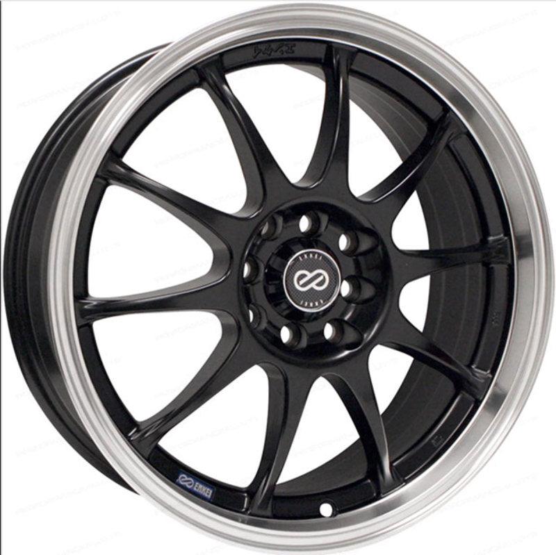 Enkei J10 17x7 4x100/108 42mm Offset 72.62mm Bore Dia Matte Black w/ Machined Lip Wheel - Corvette Realm