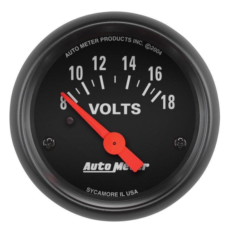 Autometer Z-Series 52mm 8-18 Volts Volmeter Gauge - Corvette Realm