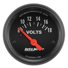 Load image into Gallery viewer, Autometer Z-Series 52mm 8-18 Volts Volmeter Gauge - Corvette Realm