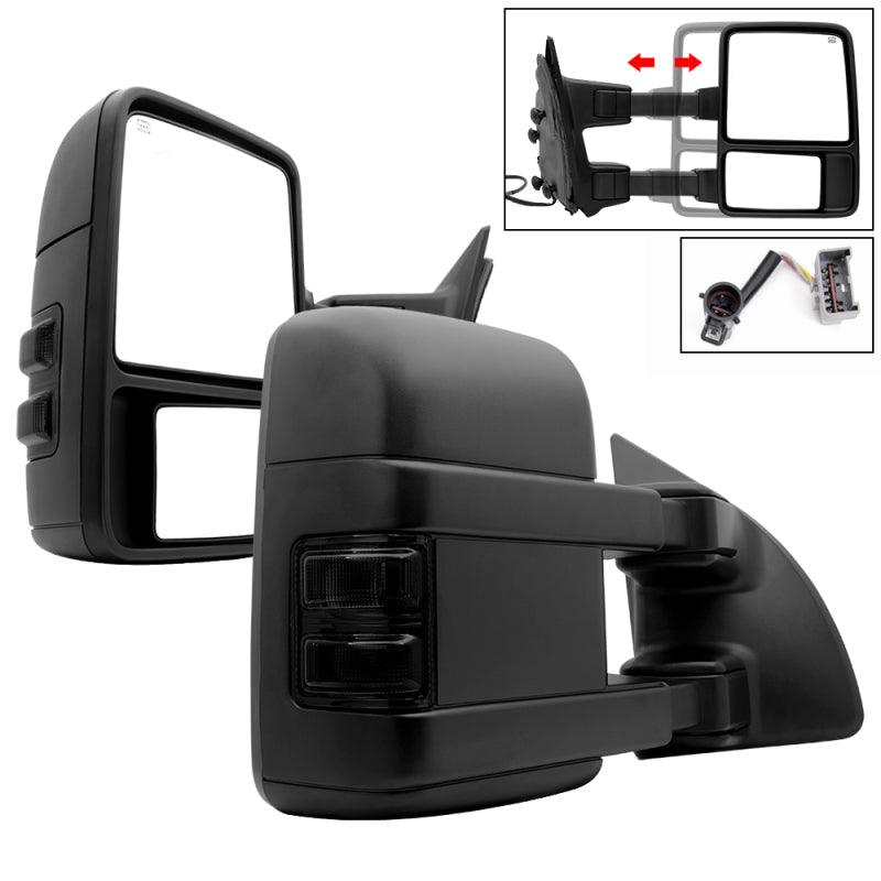 Xtune L&R G2 Ford Superduty 99-07 Heated Smoke Signal Telescoping Mirrors MIR-FDSD99S-G2-PW-SM-SET - Corvette Realm