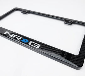 NRG Carbon License Plate Frame/ Fiber Poly Dip Finish Wet w/ NRG Logo - Corvette Realm