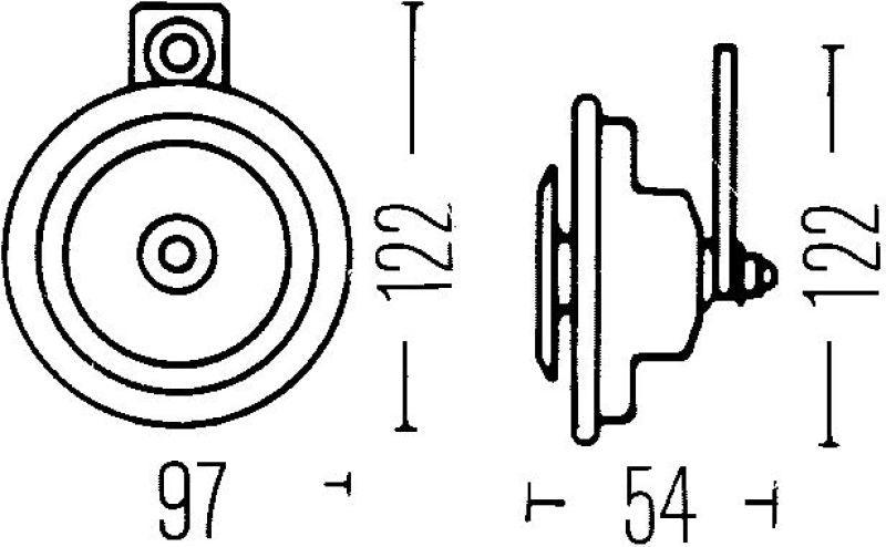 Hella Sharptone Horn Kit 12V 415/350Hz Yellow (3BB922000731 = H31000001) (Min Qty 360) - Corvette Realm