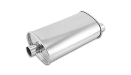 Vibrant StreetPower Oval Muffler - 2in Inlet/Dual Outlet (Center In - Offset Out) - Corvette Realm