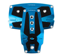 Load image into Gallery viewer, NRG Brushed Aluminum Sport Pedal A/T - Blue w/Black Rubber Inserts - Corvette Realm