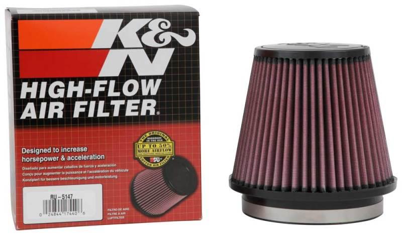 K&N Filter Universal Rubber Filter 5in Flange 6.5in Base 4.5in Top 5.5in Height - Corvette Realm