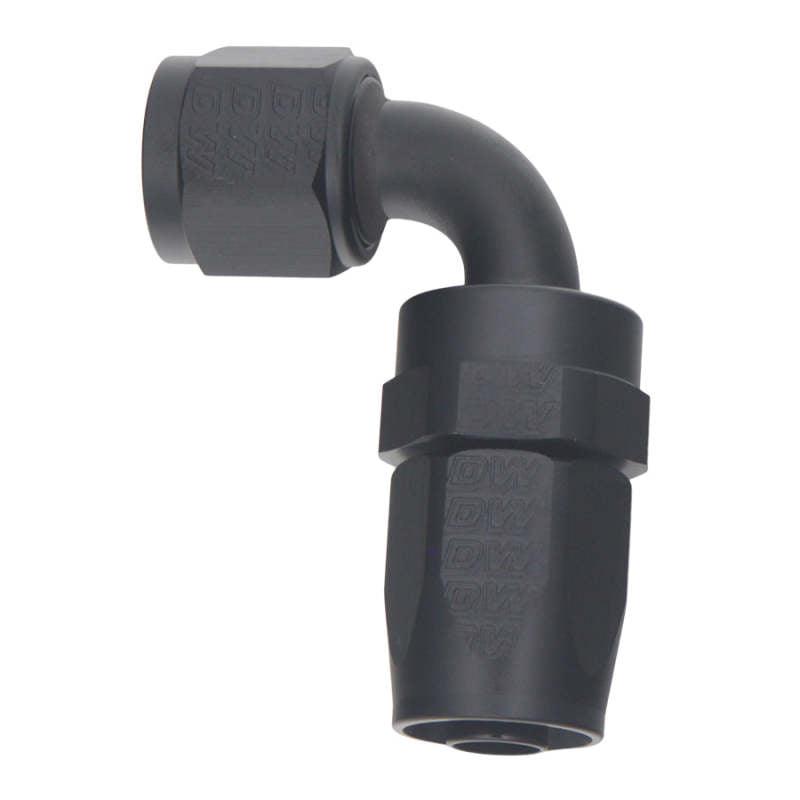 DeatschWerks 6AN Female Swivel 90-Degree Hose End CPE - Anodized Matte Black - Corvette Realm