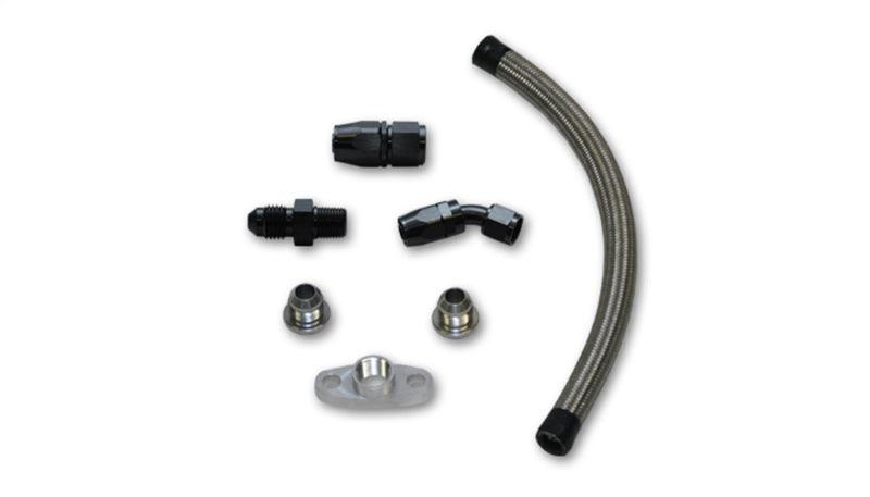 Vibrant Univ Oil Drain Kit incl 12in Teflon lined S.S. hose Fitting - Corvette Realm