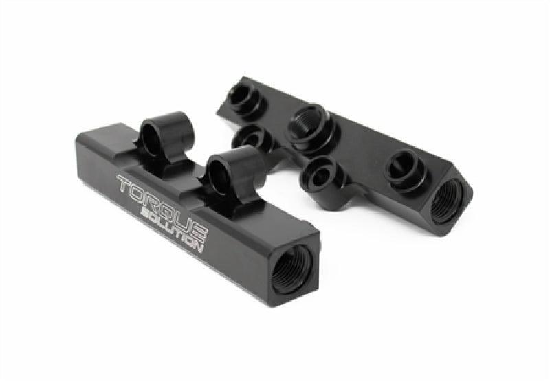 Torque Solution Top Feed Fuel Rails: 02-14 Subaru WRX / 07-18 STI - Black - Corvette Realm