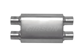 Gibson CFT Superflow Dual/Dual Oval Muffler - 4x9x18in/2.5in Inlet/2.5in Outlet - Stainless - Corvette Realm