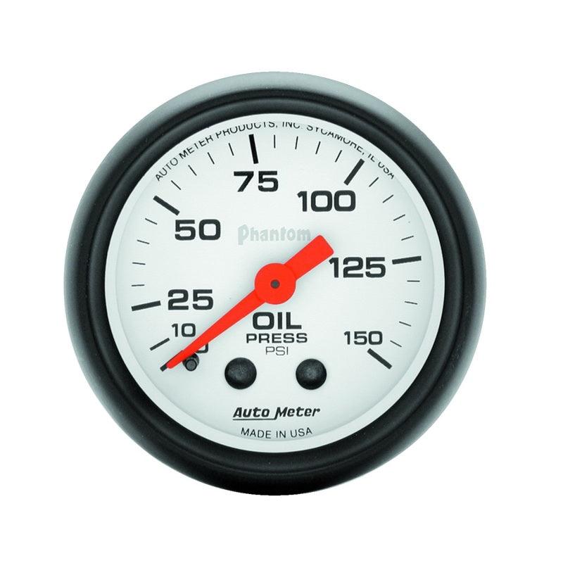 Autometer Phantom 52mm 150 PSI Mechanical Oil Pressure Gauge - Corvette Realm