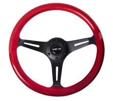 Load image into Gallery viewer, NRG Classic Wood Grain Steering Wheel (350mm) Red Pearl/Flake Paint w/Black 3-Spoke Center - Corvette Realm