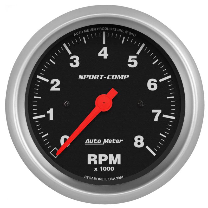 Autometer Sport-Comp 3-3/8 inch 8000 RPM Electronic In Dash Tach - Corvette Realm