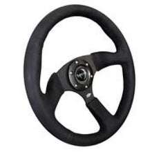 Load image into Gallery viewer, NRG Reinforced Steering Wheel (350mm / 2.5in. Deep)Blk Alcantara Comfort Grip w/4mm Matte Blk Spokes - Corvette Realm