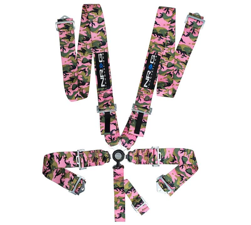 NRG SFI 16.1 5pt 3in. Seat Belt Harness/ Cam Lock - Pink Camo - Corvette Realm