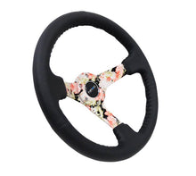 Load image into Gallery viewer, NRG Reinforced Steering Wheel (350mm / 3in. Deep) Blk Leather Floral Dipped w/ Blk Baseball Stitch - Corvette Realm