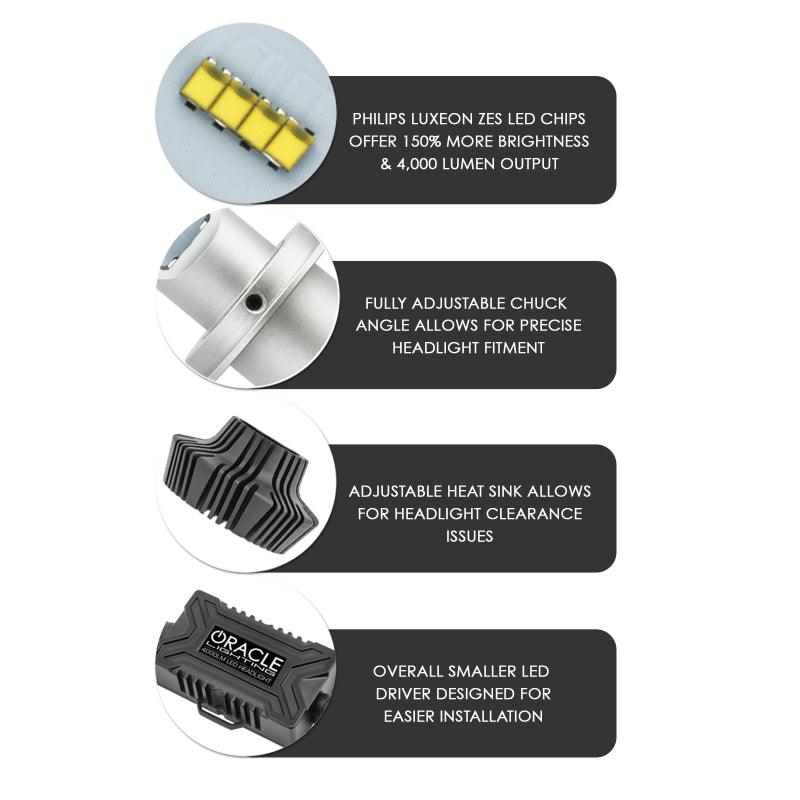 Oracle 9006 4000 Lumen LED Headlight Bulbs (Pair) - 6000K - Corvette Realm