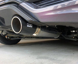 HKS Hi-Power Muffler 2014+ Honda Fit Sport GK5 w/ Carbon Tips - Corvette Realm