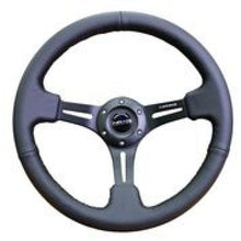 Load image into Gallery viewer, NRG Reinforced Steering Wheel (350mm / 3in. Deep) Black Leather w/ Black Stitching - Corvette Realm