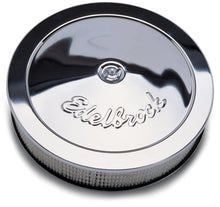 Load image into Gallery viewer, Edelbrock Air Cleaner Pro-Flo Series Round Steel Top Paper Element 14In Dia X 3 313In Chrome - Corvette Realm