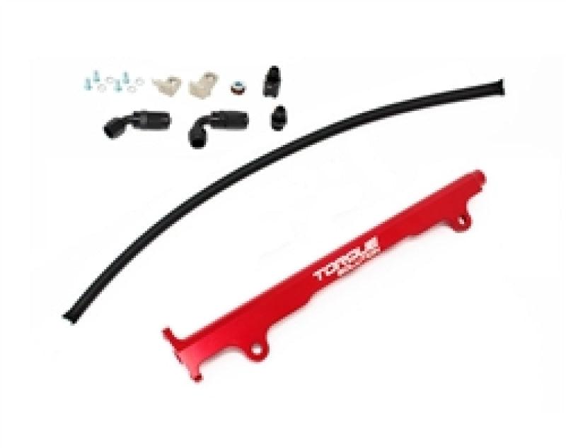Torque Solution Mitsubishi Evo X Billet Aluminum Fuel Rail - Red - Corvette Realm