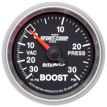 Load image into Gallery viewer, Autometer Sport-Comp II 52mm 30 PSI Mechanical Boost Vacumm Gauge - Corvette Realm